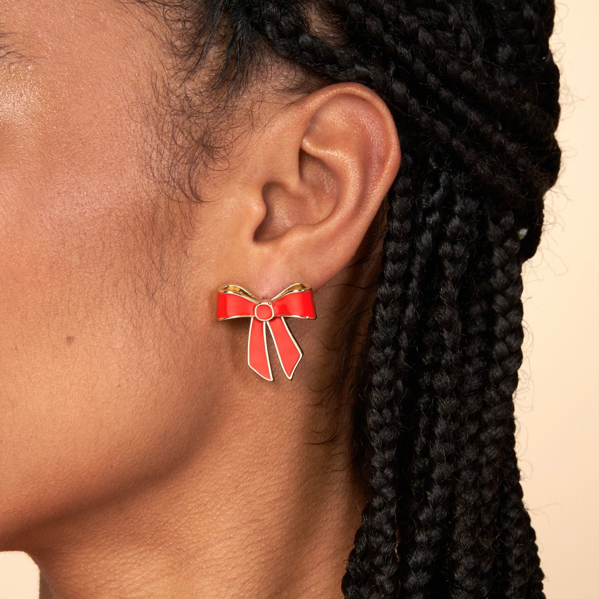Boucles d'oreilles NŒUD rouge, COUCOU SUZETTE