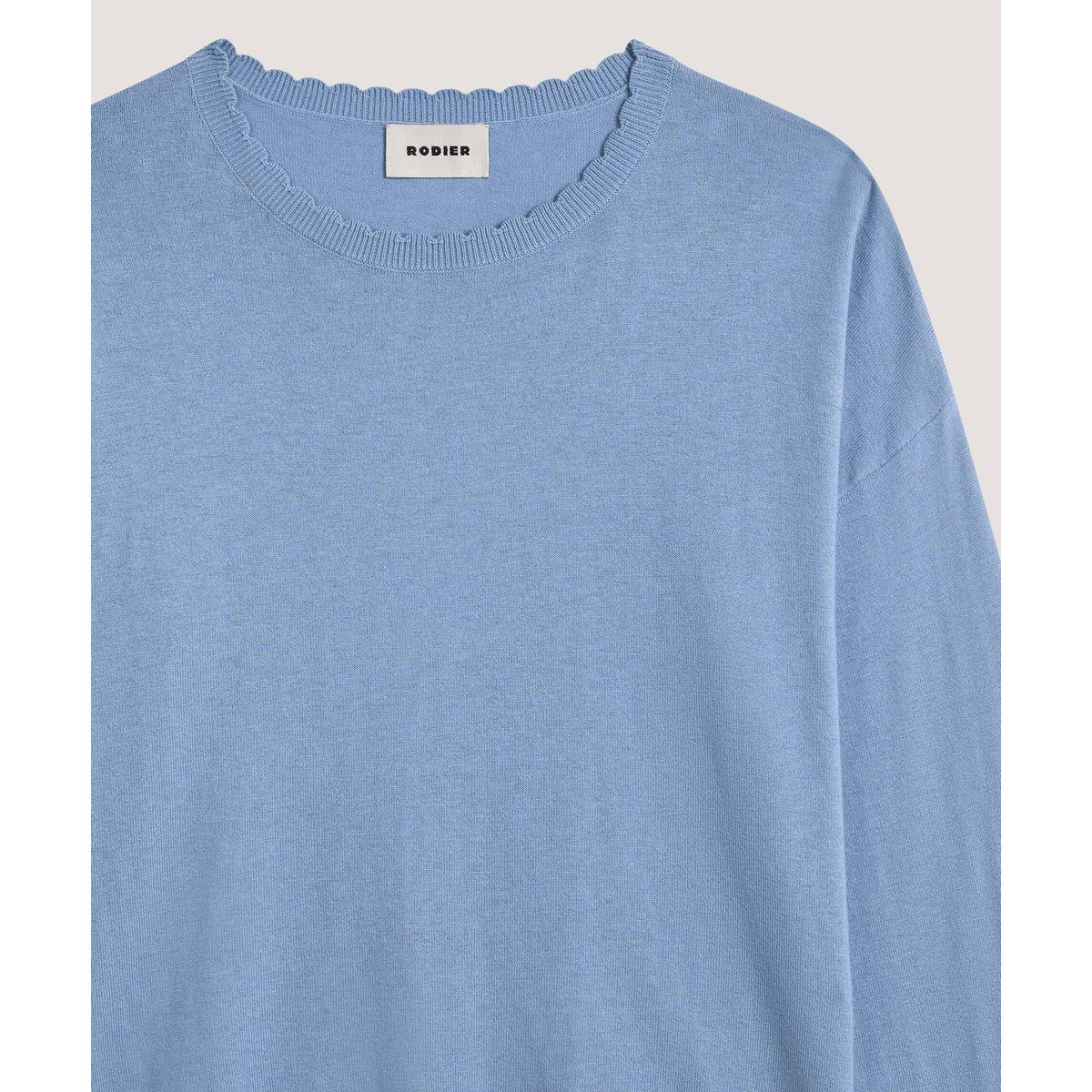 Pull col rond bleu gris, RODIER