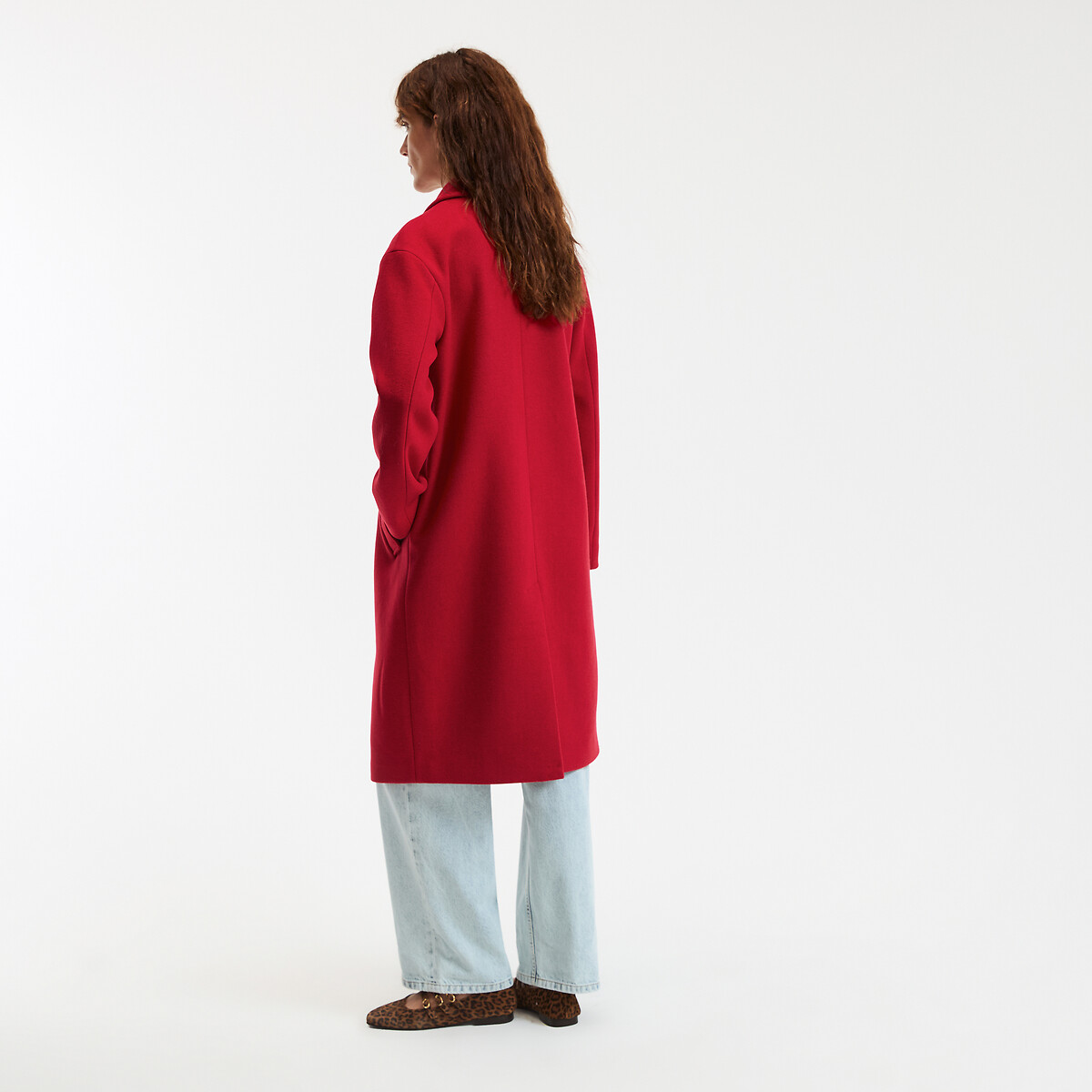Manteau drap laine mélangée, Signature BARNABE rouge, LA REDOUTE COLLECTIONS
