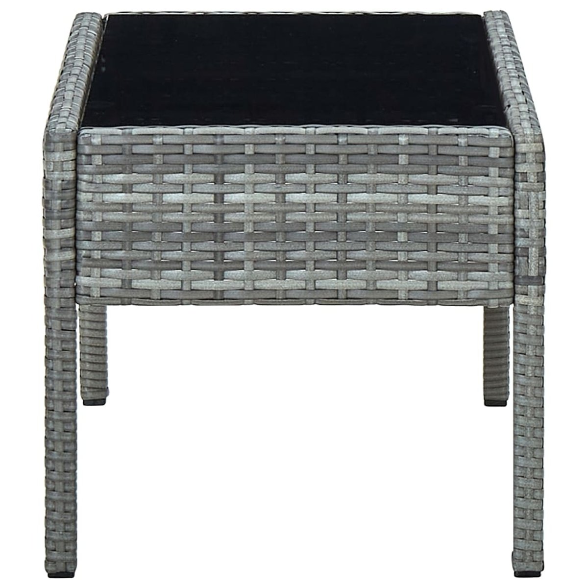Table de jardin rectangulaire en résine tressée gris clair, HOME MAISON
