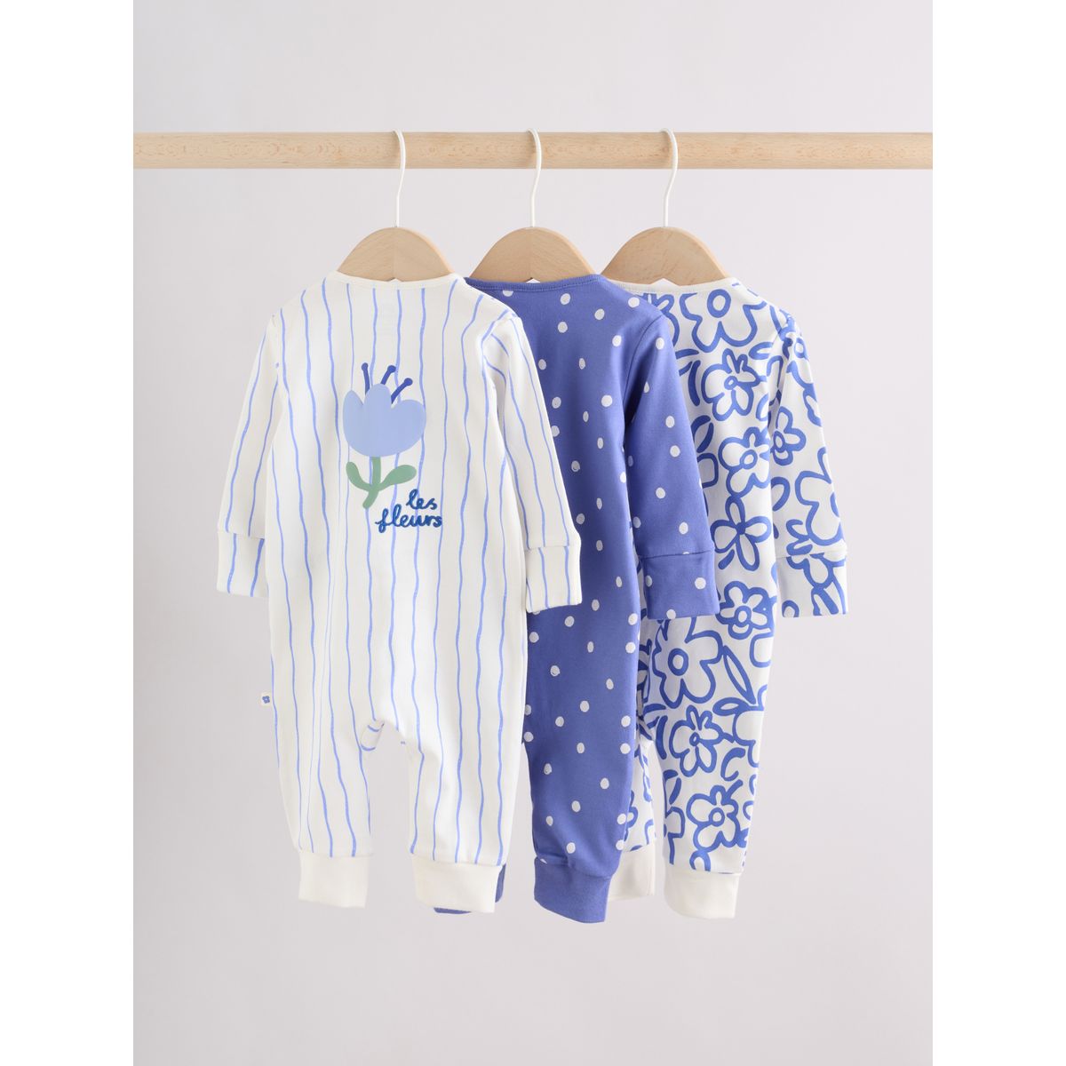 Dors-bien à zip double sens bébé, lot de 3 bleu, NEXT
