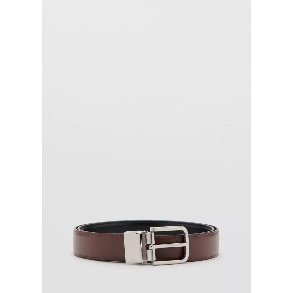 Ceinture habillée en cuir réversible noir, MANGO MAN