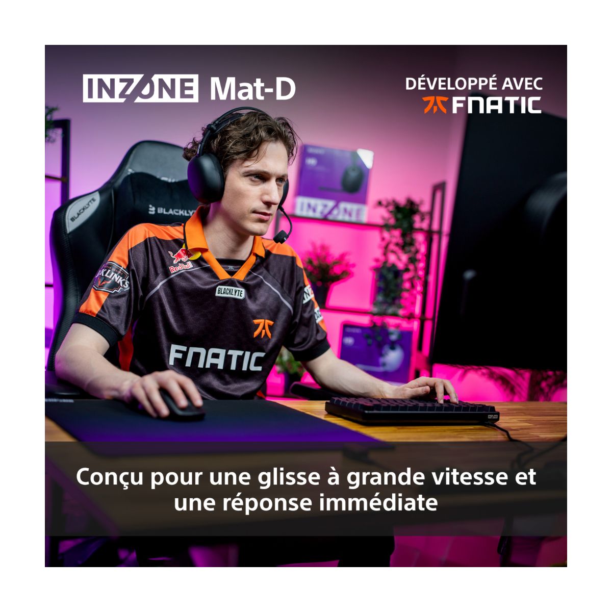 Tapis de souris INZONE MAT-D couleur unique, SONY