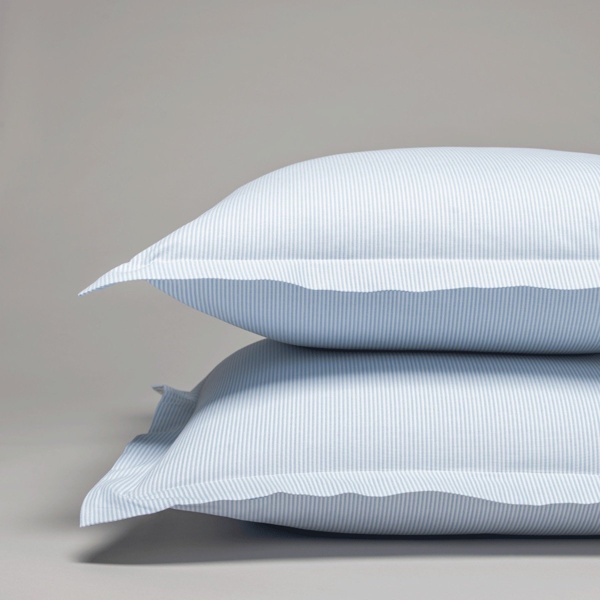 Taie d'oreiller oxford en coton tissé 120 fils - 300tc BIARRITZ blanc | bleu, COTTON & CO