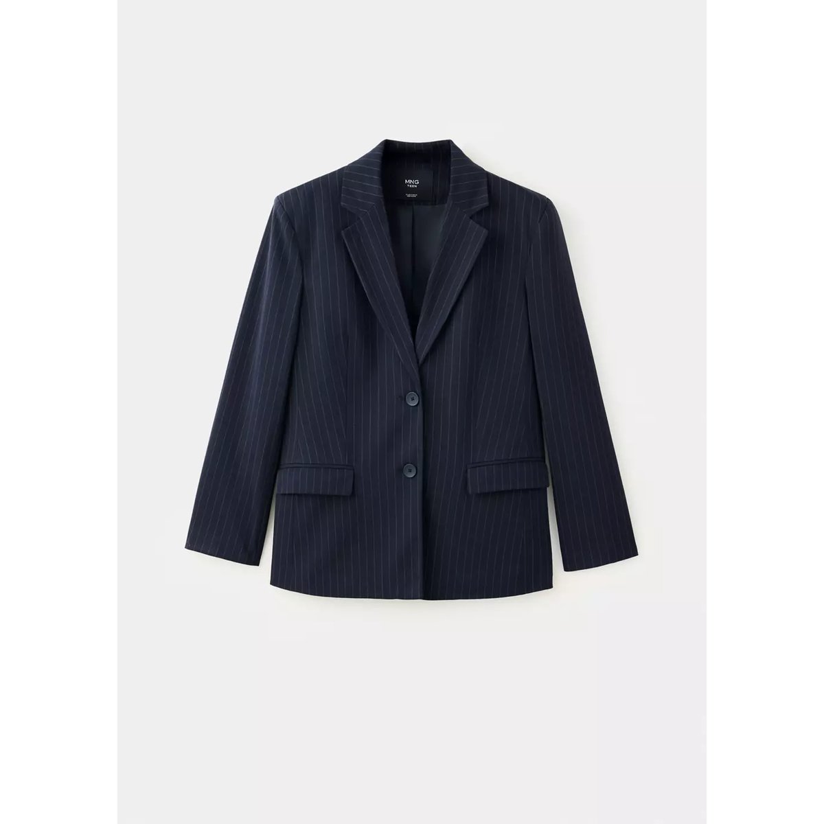 Blazer fines rayures bleu marine, MANGO TEEN
