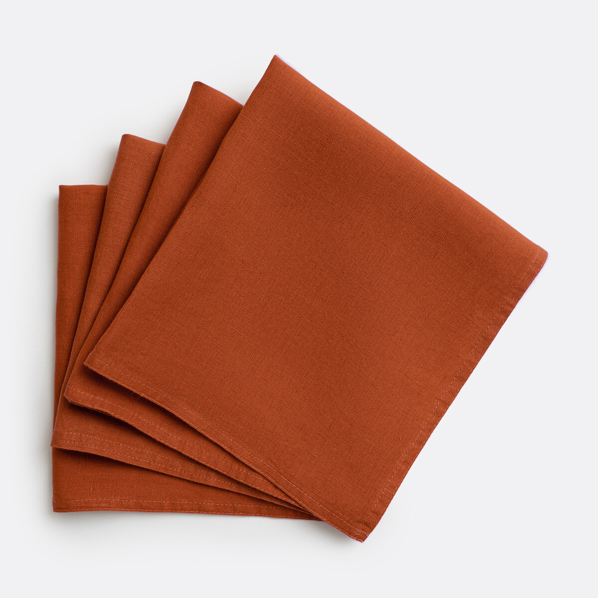 Set van 4 servetten van gewassen linnen Victorine pepper, LA REDOUTE INTERIEURS