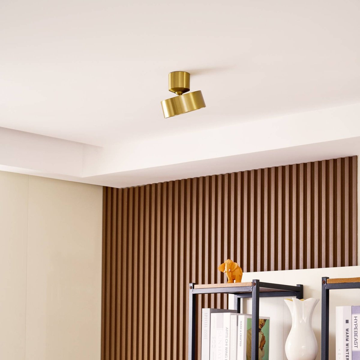 Plafonnier en aluminium moderneLED, Nivoria or, LINDBY