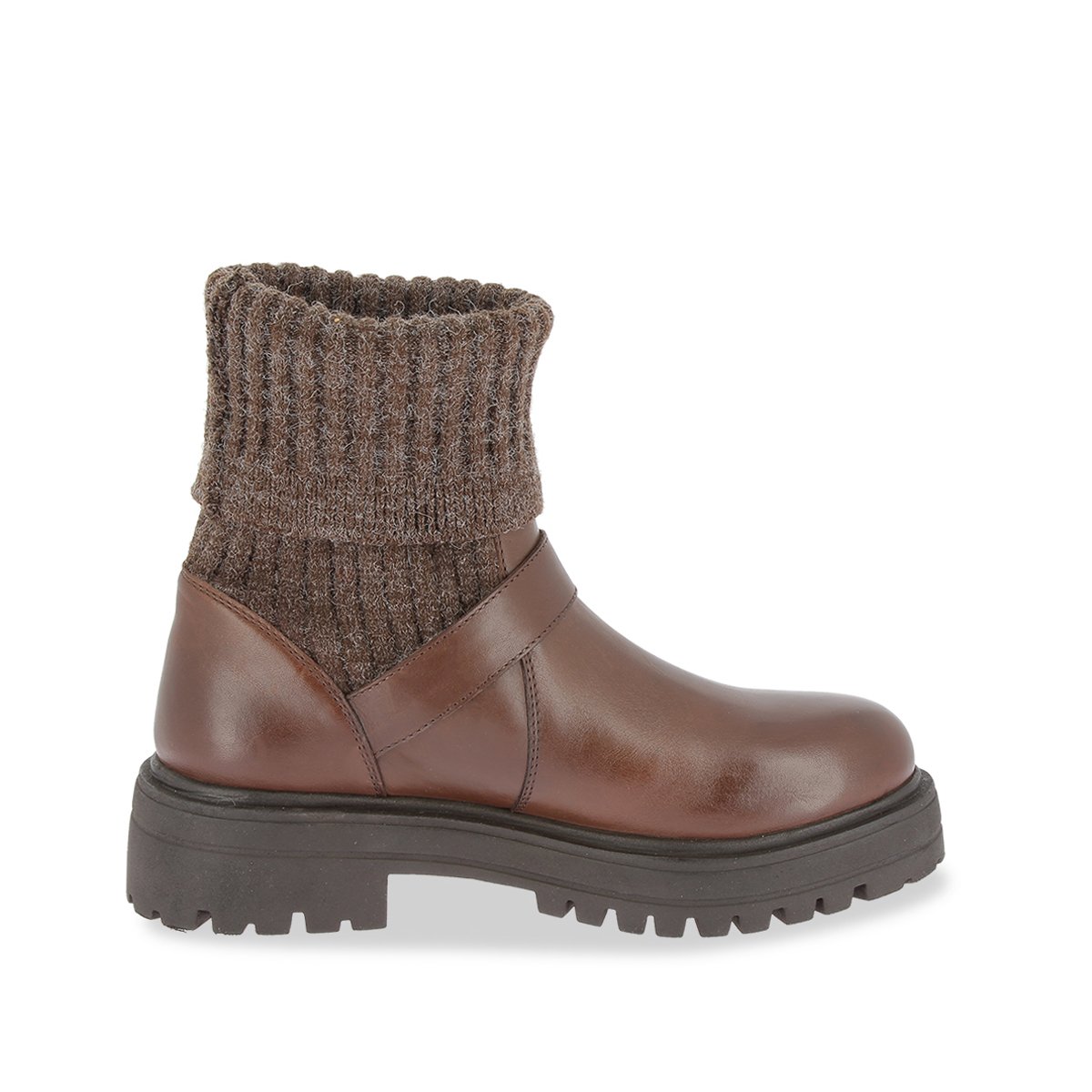 Bottines en cuir à tige chaussette ZADO chocolat, LES TROPEZIENNES PAR M.BELARBI