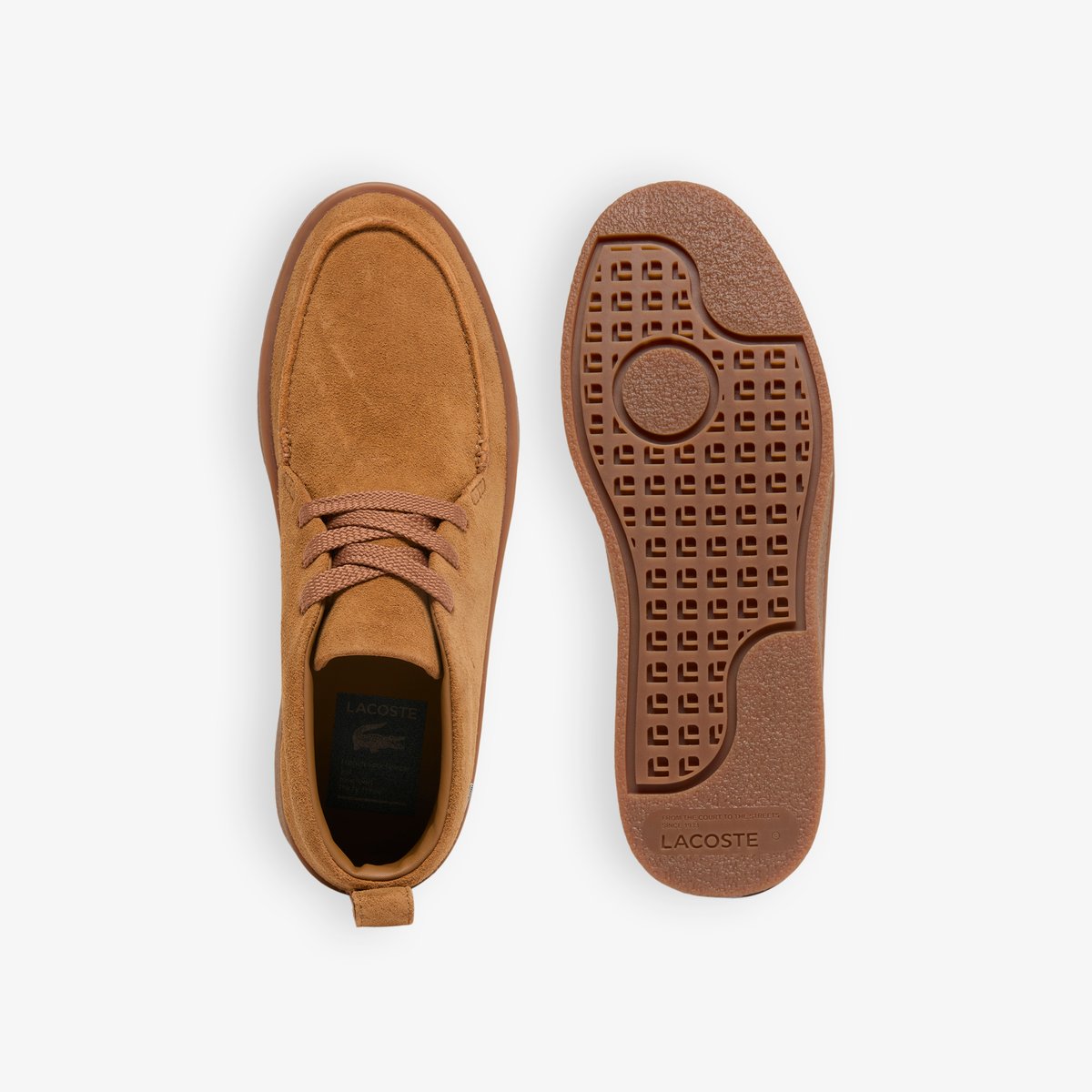 Sneakers Baseshot Chukka homme en suède marron-524, LACOSTE