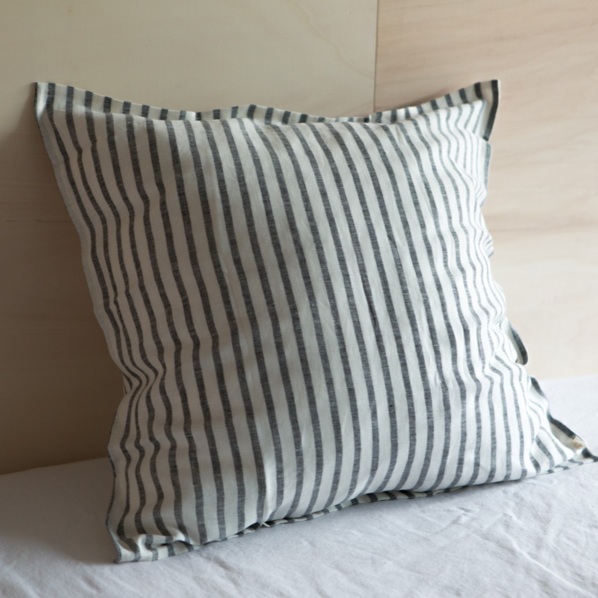 Housse de couette en lin lavé rayé noir black/ milk, GABRIELLE PARIS