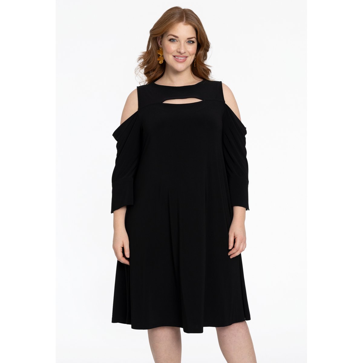 Robe avec découpe noir, YOEK