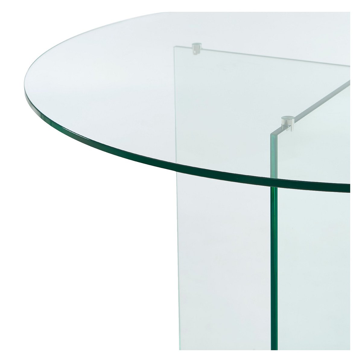 Table ronde en verre trempé FICHET transparent, HABITAT