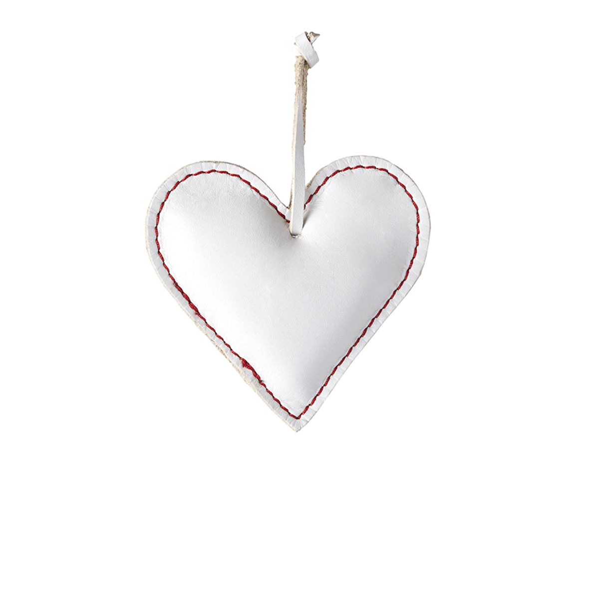 Suspension décorative coeur en cuir L12 blanc, SIA DECO