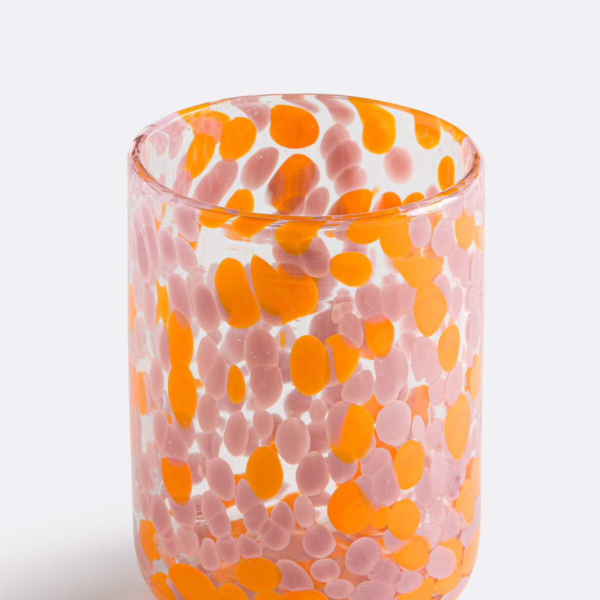 Lot de 6 verres à eau en verre moucheté, DOTIO rose/orange, LA REDOUTE INTERIEURS