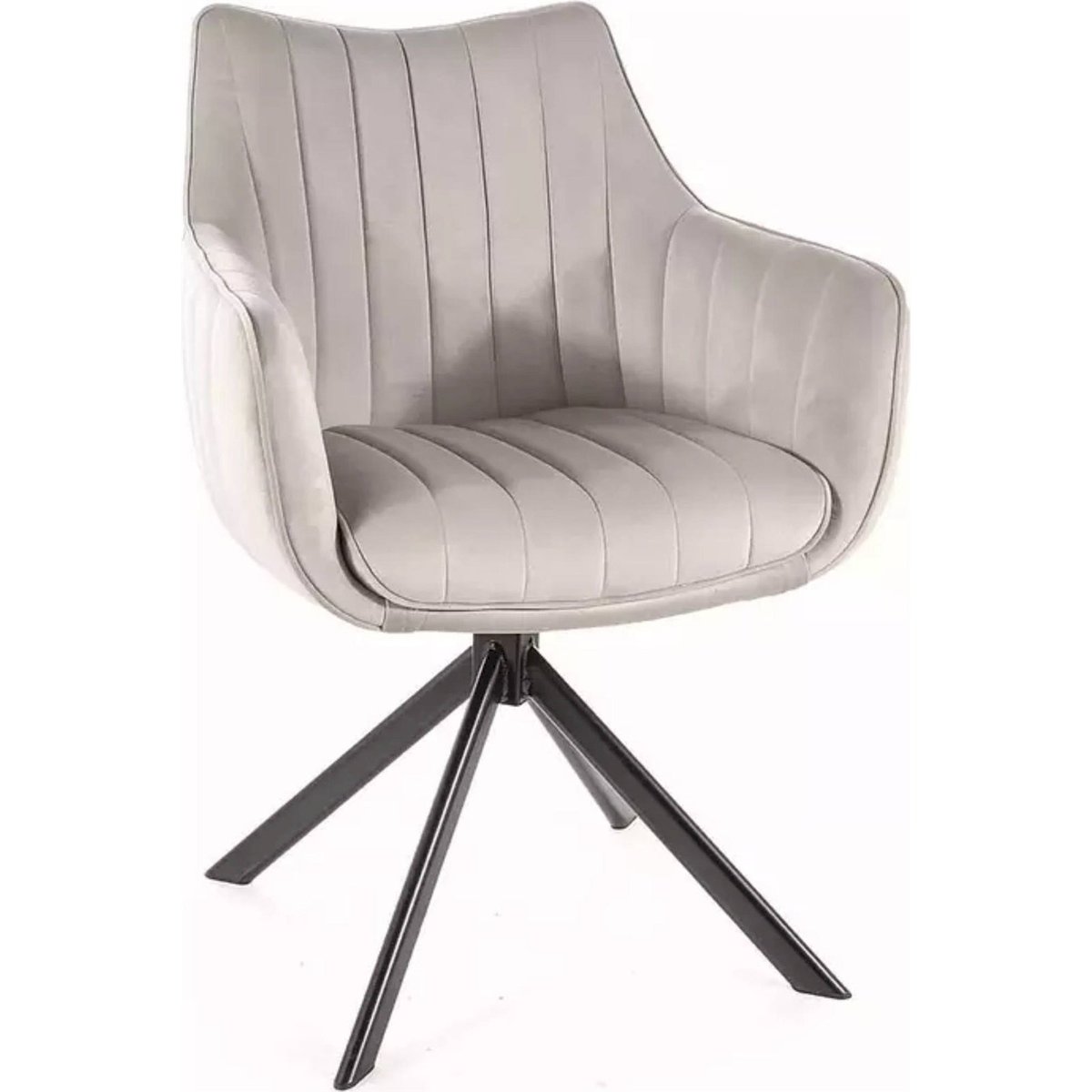 Chaise pivotante velours collection AZALIA gris clair et noir, RECOLLECTION