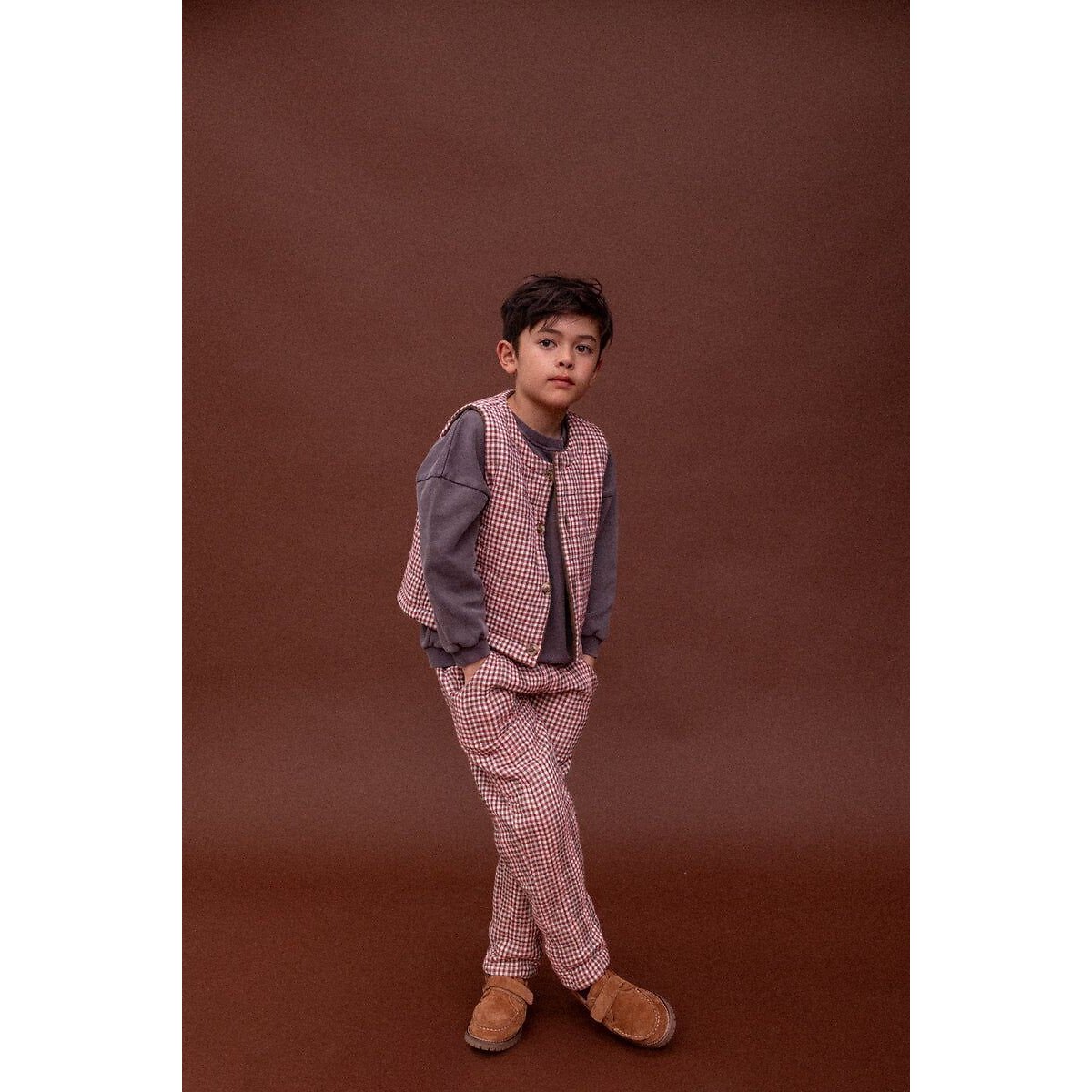 Gilet sans manches, réversible, SAFEDI marron/rose, APACHES COLLECTIONS