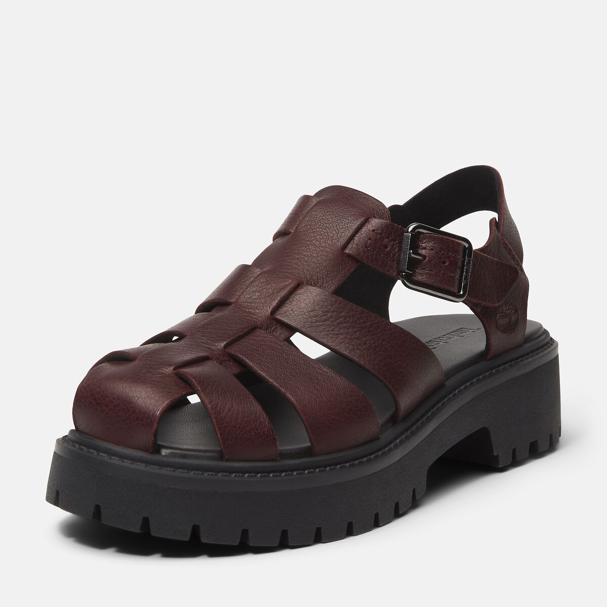 Sandali in pelle Stone Street Fisherman rosso bordeaux scuro, TIMBERLAND