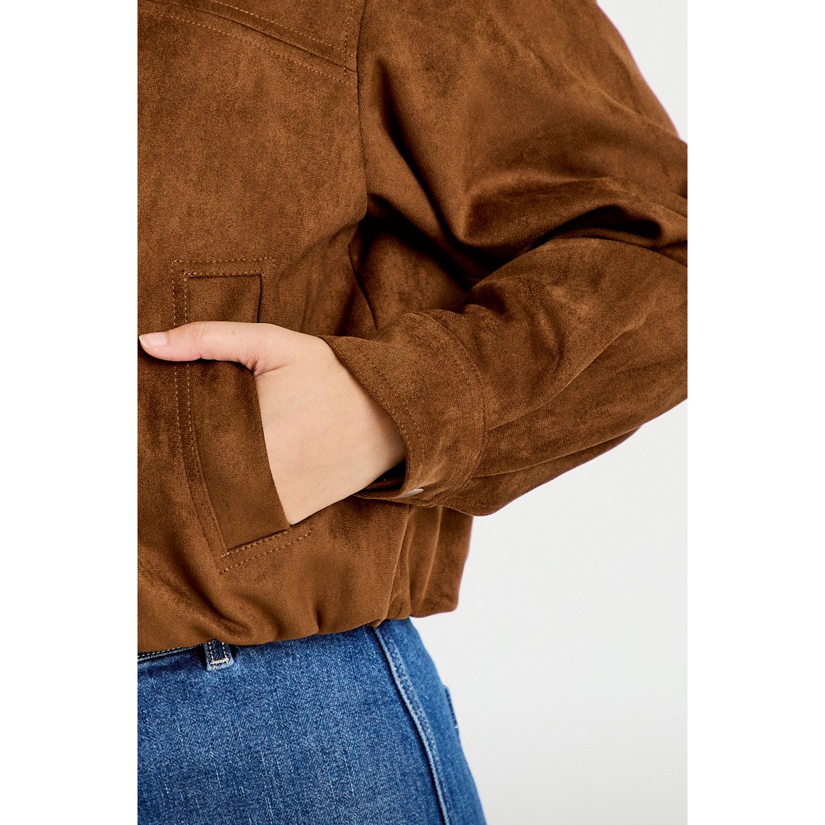 Veste effet boule oversize cropped marron, CACHE CACHE