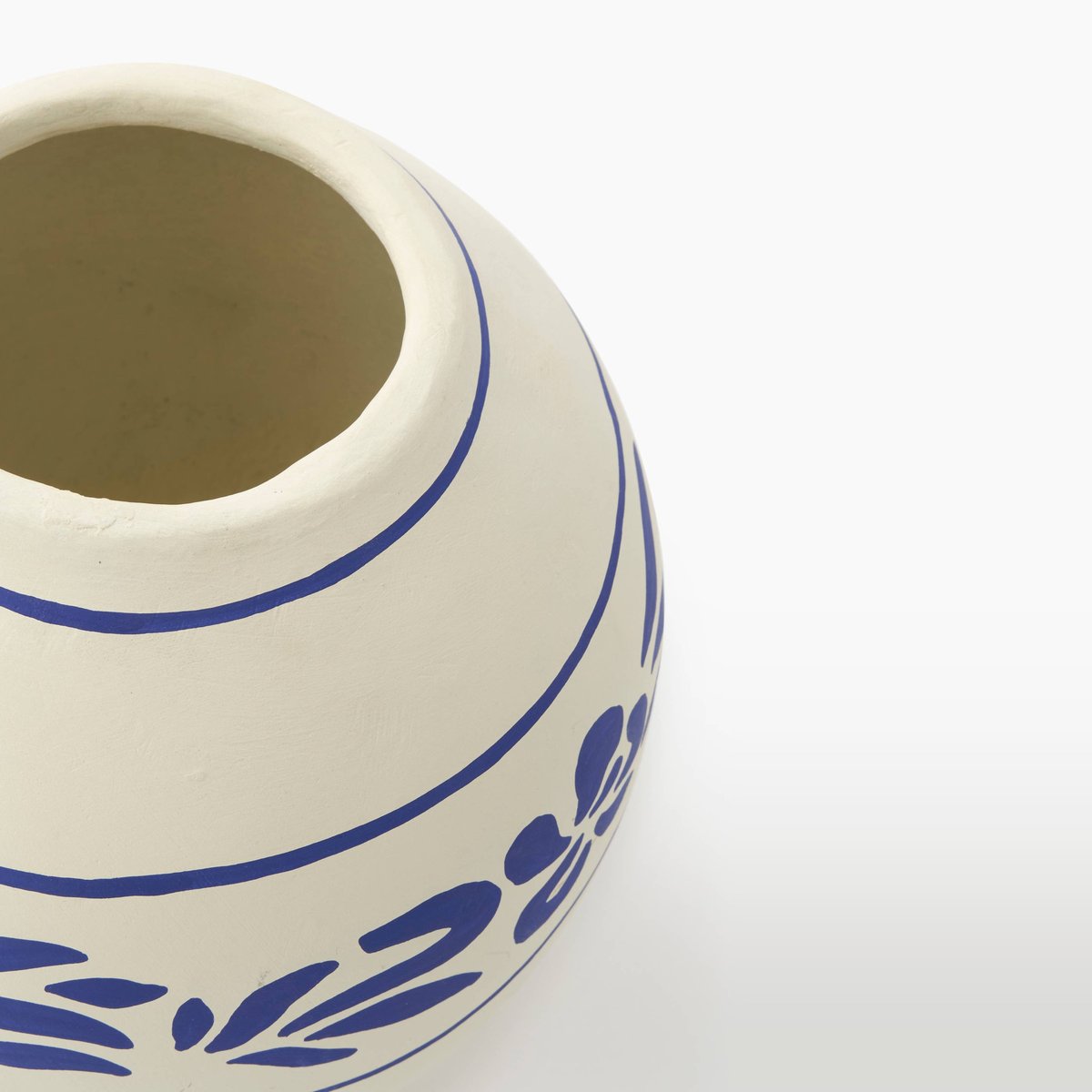 Vase rond,25x25cm, en papier mâché bleu roi, MONOPRIX