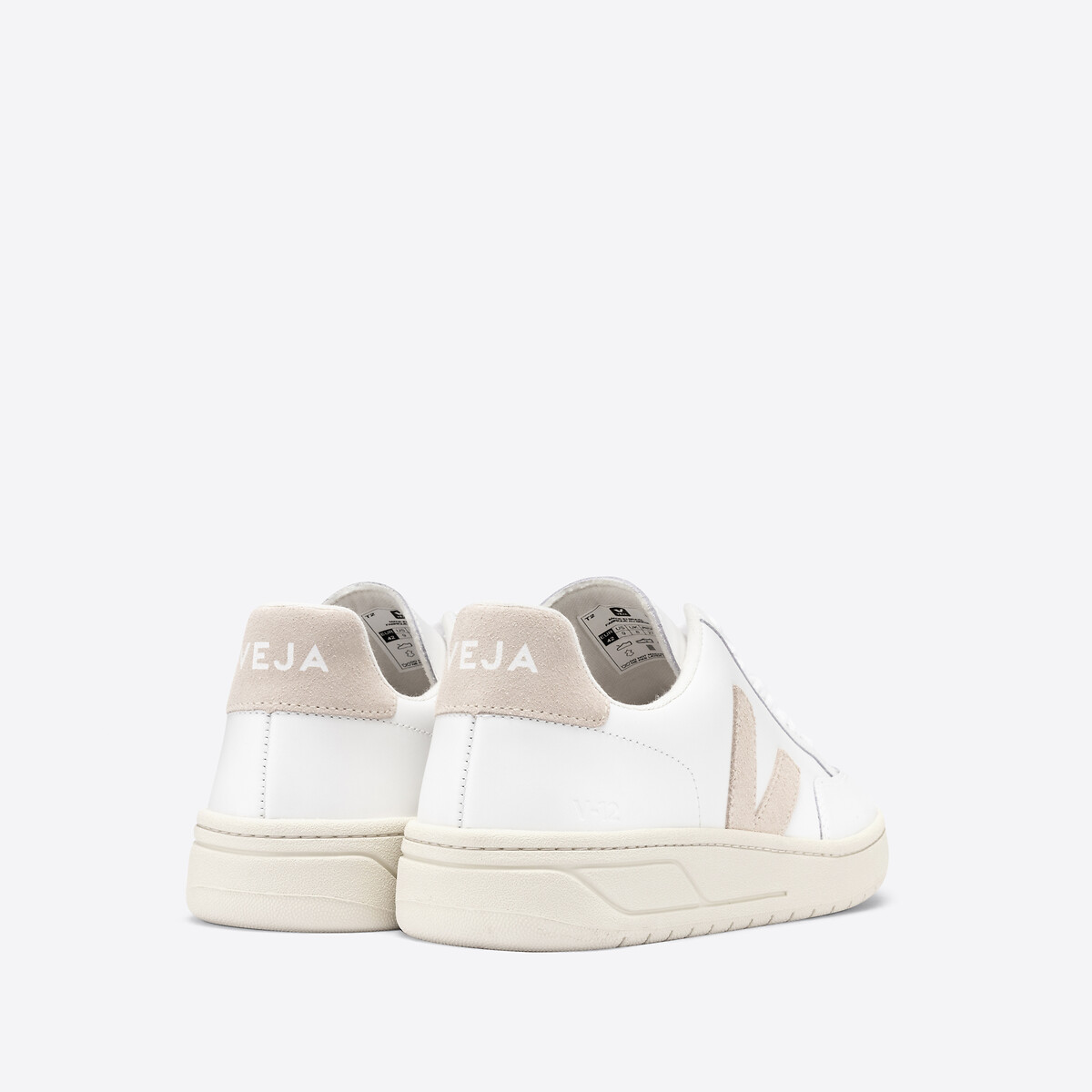 Sneakers con lacci in pelle V-12 bianco, VEJA