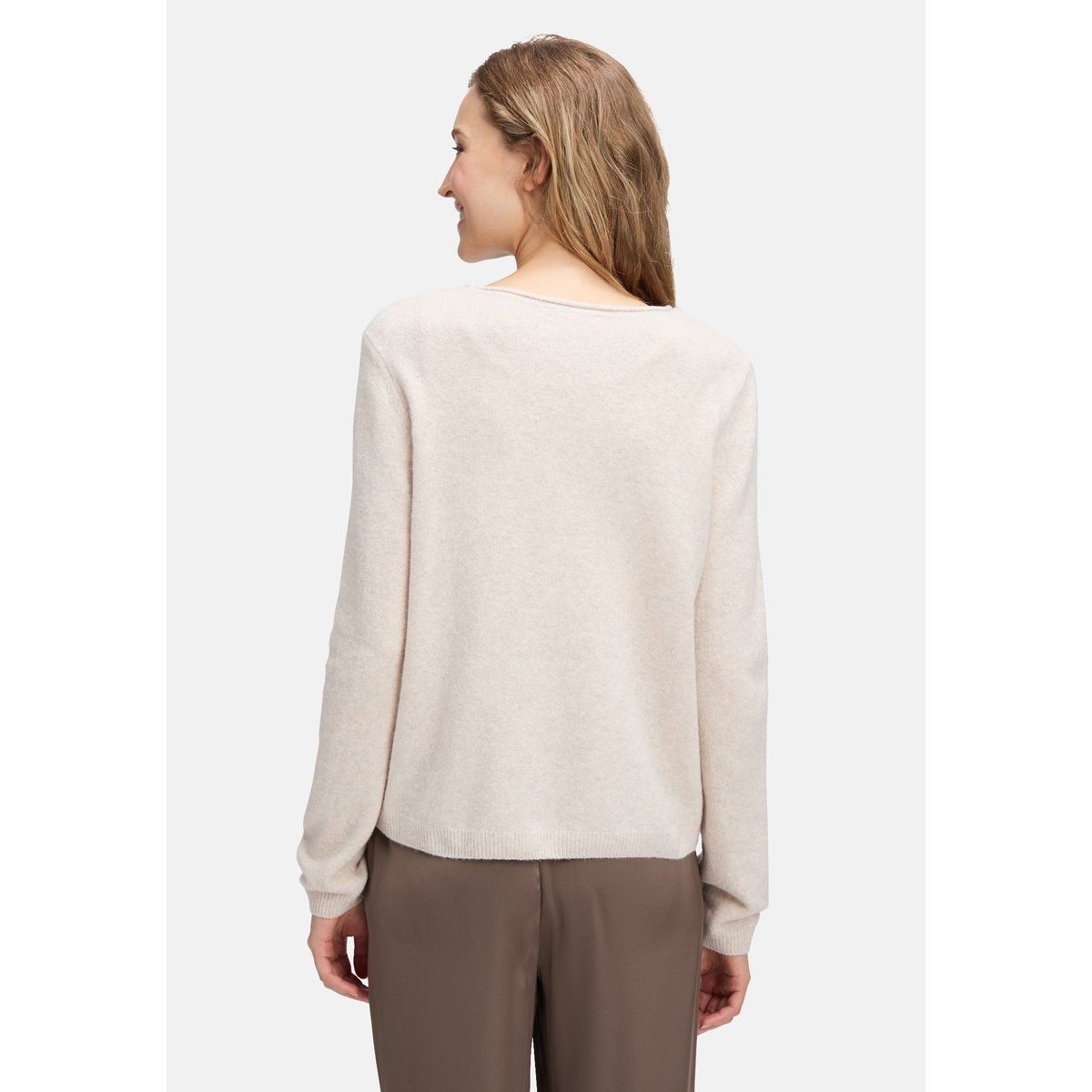 Pull-over en fine maille à application light beige melange, BETTY BARCLAY