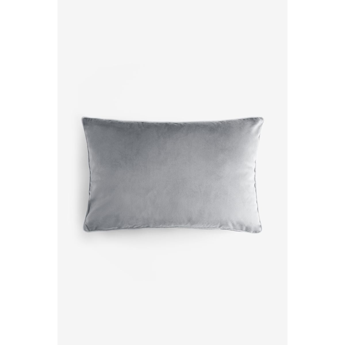 Coussin en velours mat avec liseré contrasté gris, NEXT