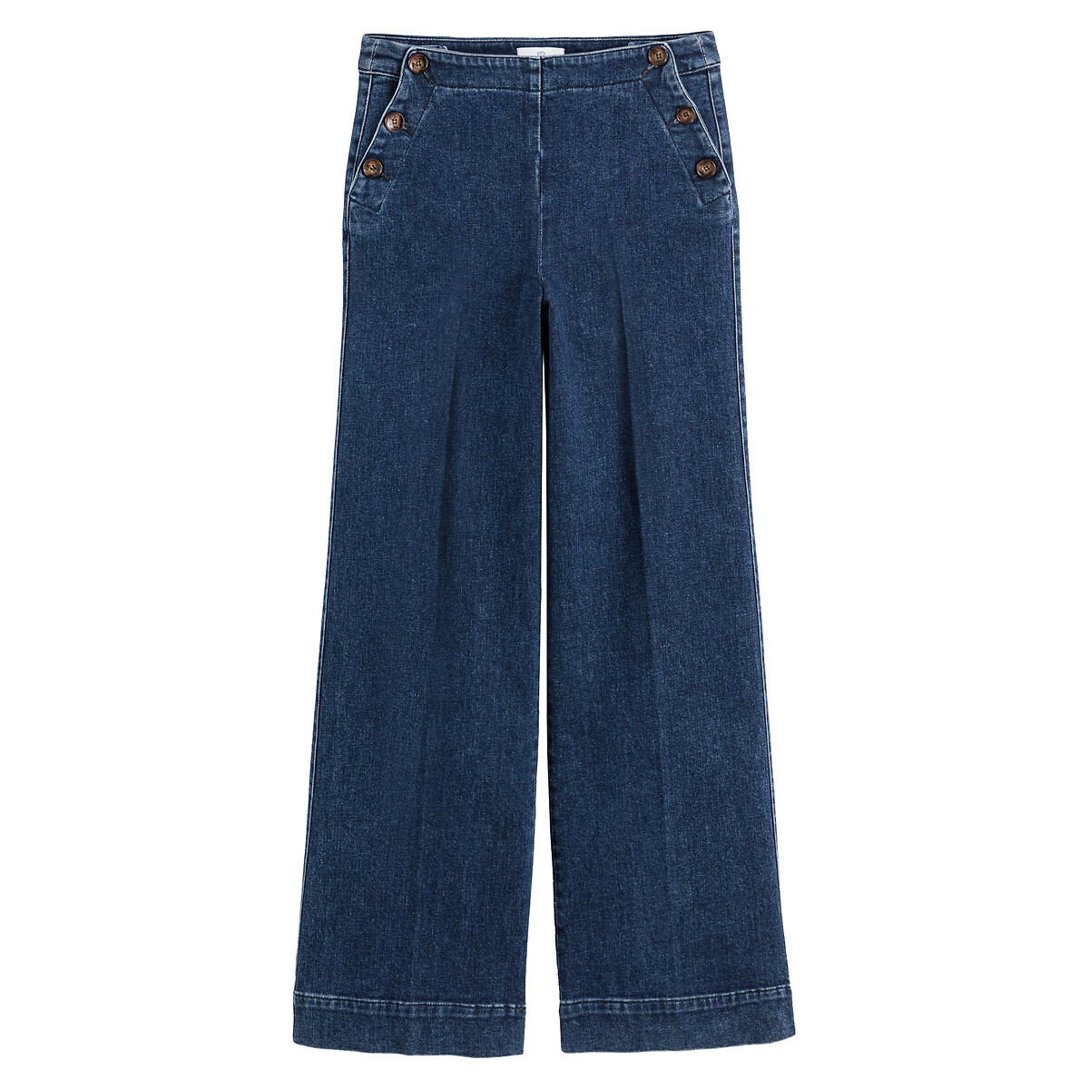 Wide Leg Sailor Jeans with High Waist untreated, LA REDOUTE COLLECTIONS