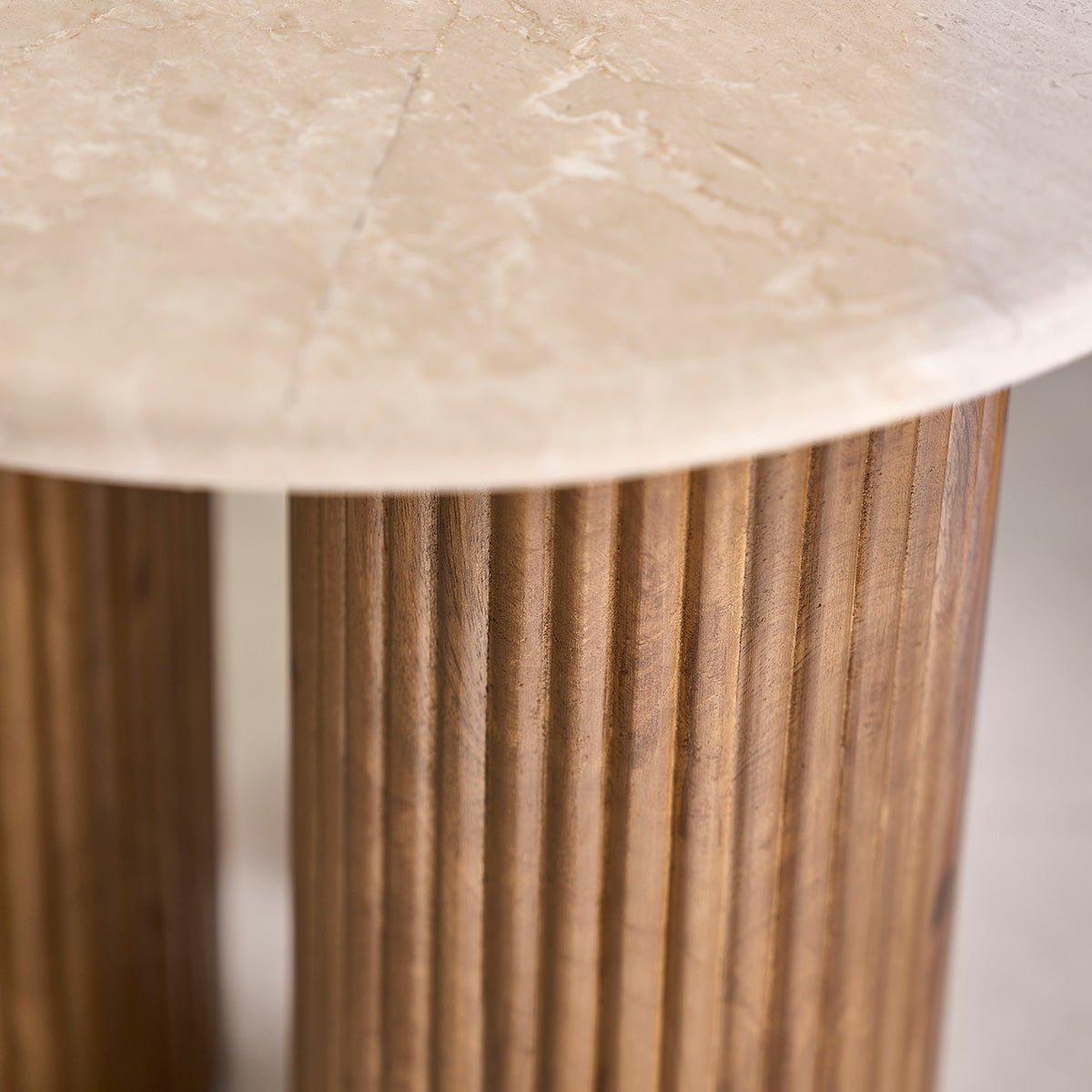 Table d'appoint en bois de manguier et marbre  TOSCANE marron, BERAH GETAH