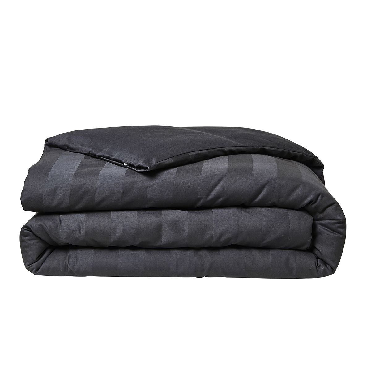 Parure de lit unie satin de coton PRESTIGE gris anthracite, TODAY