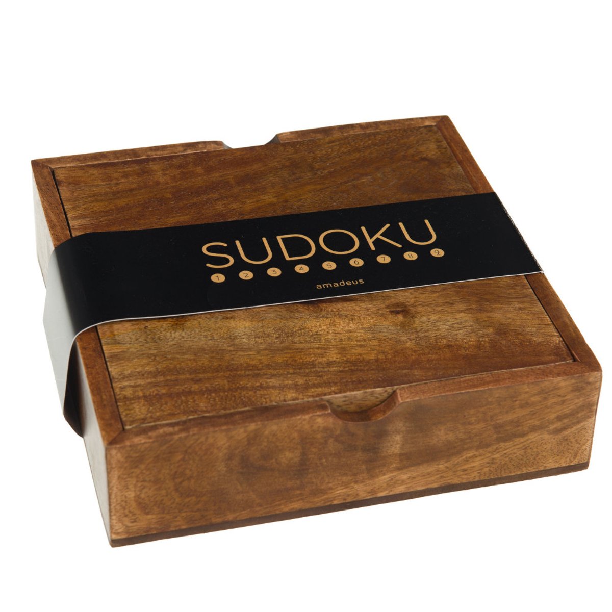 Boîte Sudoku en bois marron, AMADEUS