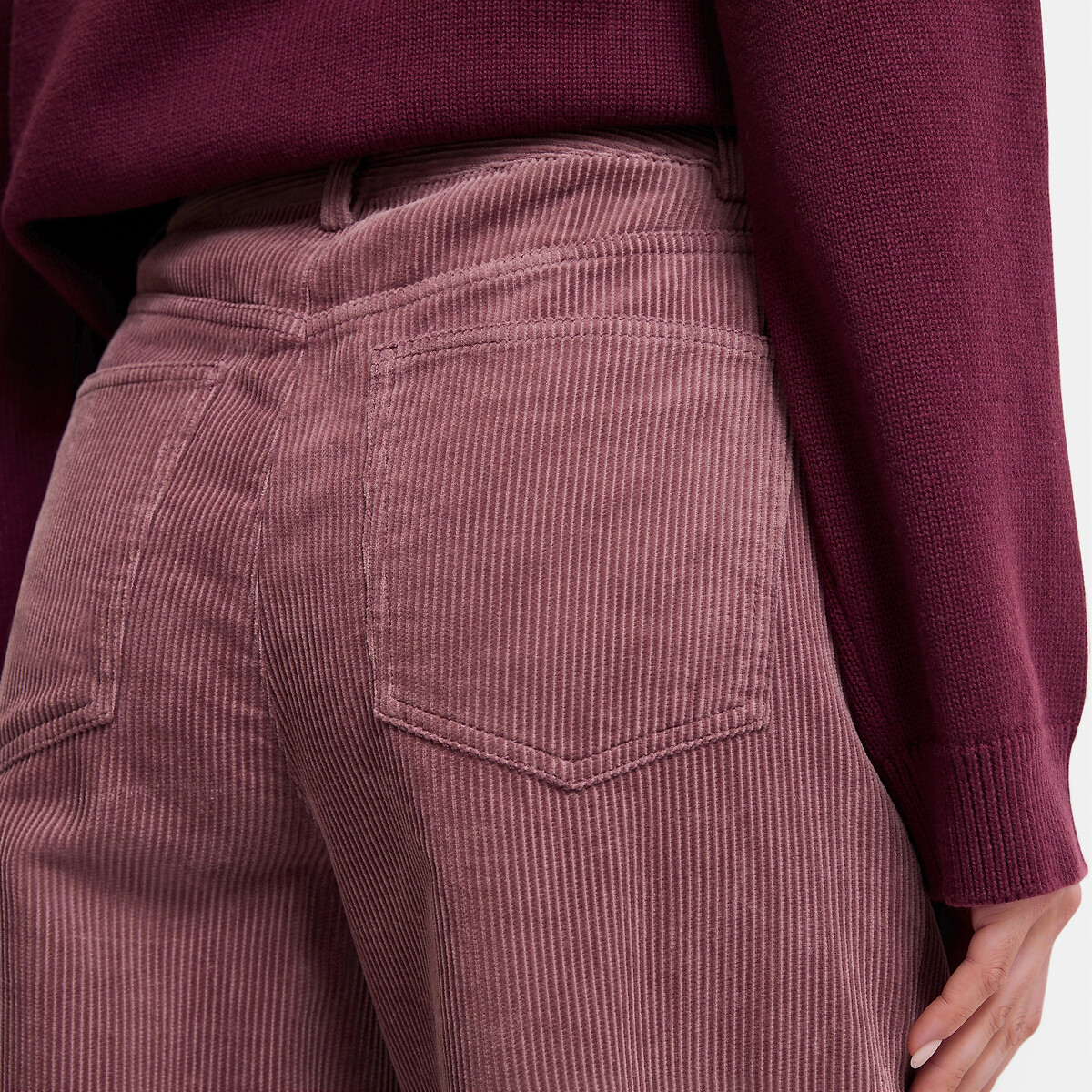 Pantalon large en velours côtelé bois de rose, LA REDOUTE COLLECTIONS