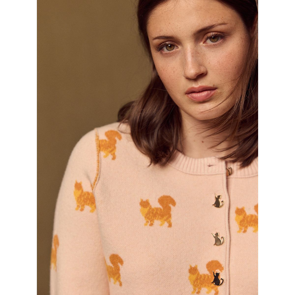 Cardigan col rond ultra-doux chats roses, NEXT