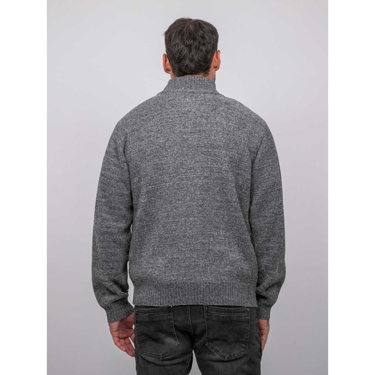 Gilet Chenille Zippé Col Montant Limago gris, RITCHIE
