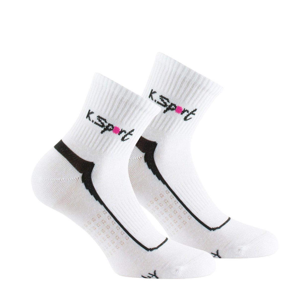 Lot de 2 paires de socquettes sport en coton blanc, KINDY