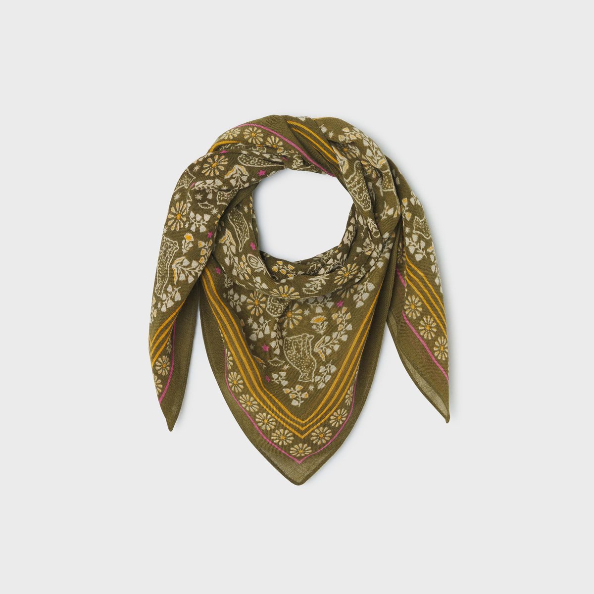Foulard en laine CONSTANCE kaki, BILLYBELT