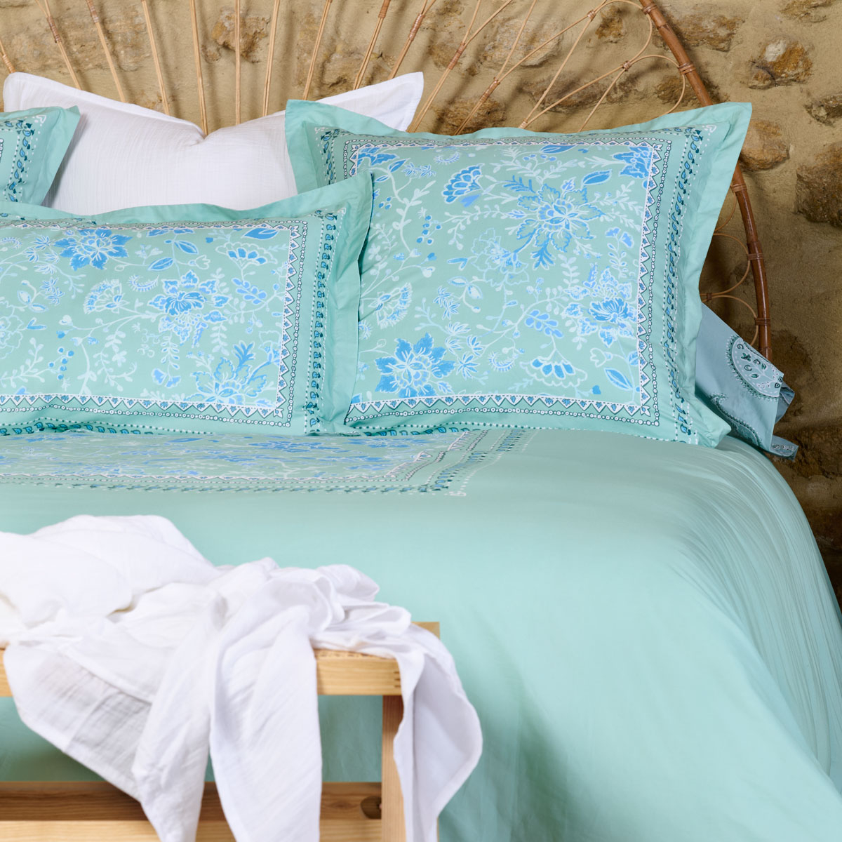 Taie D'oreiller Percale De Coton - BASTIDE motifs, TRADITION DES VOSGES
