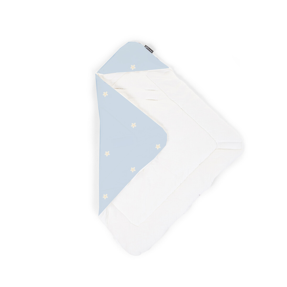 Couverture enveloppante bébé mousseline fleur bleu, CHILDHOME