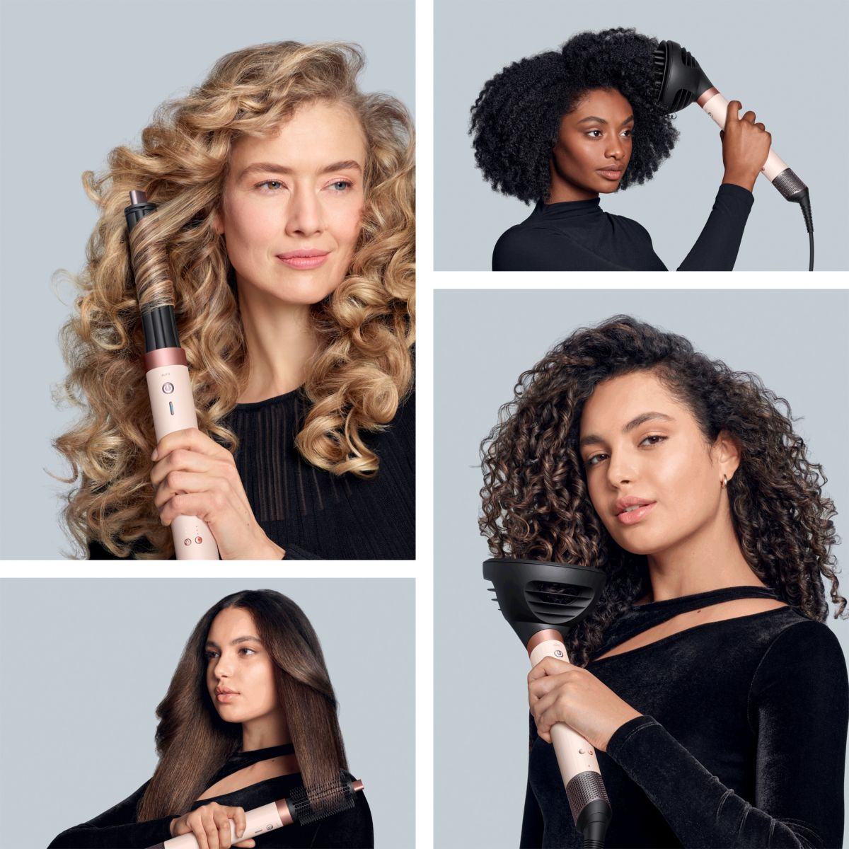 Fer multistyle Airwrap Co-anda 2x Cheveux bouclés à frisés Rose Céramique couleur unique, DYSON