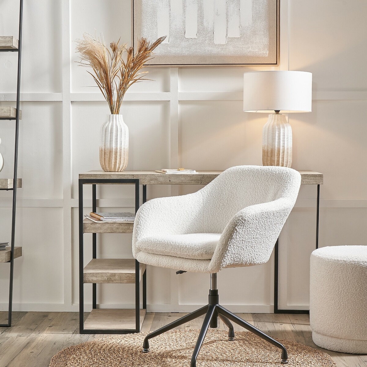 Rosetti Boucle Swivel Height-Adjustable Office Chair white, ÉDITÉ