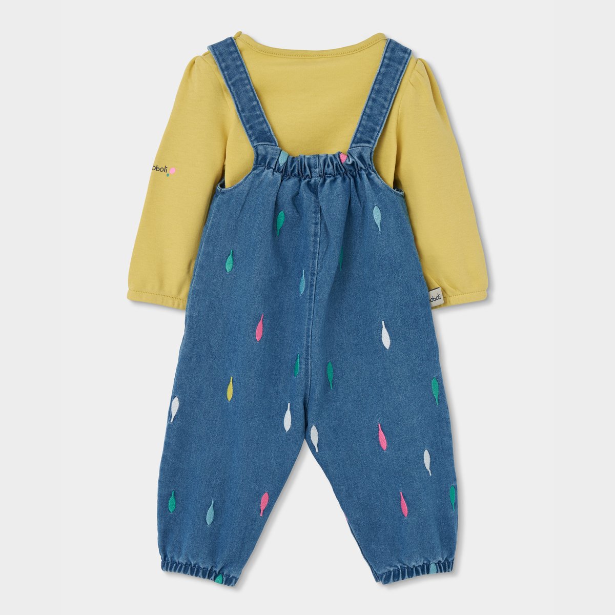 Ensemble bébé imprimé feuilles bleu, BOBOLI