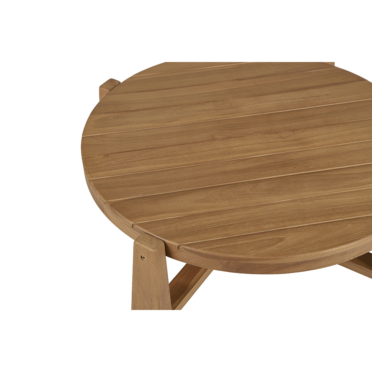 Table basse de jardin ronde en bois teck massif D82 cm CAROLINA couleur unique, MILIBOO