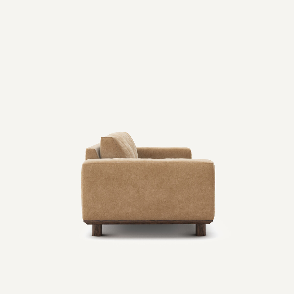 Canapé en velours stonewashed, CEREA ficelle, AM.PM
