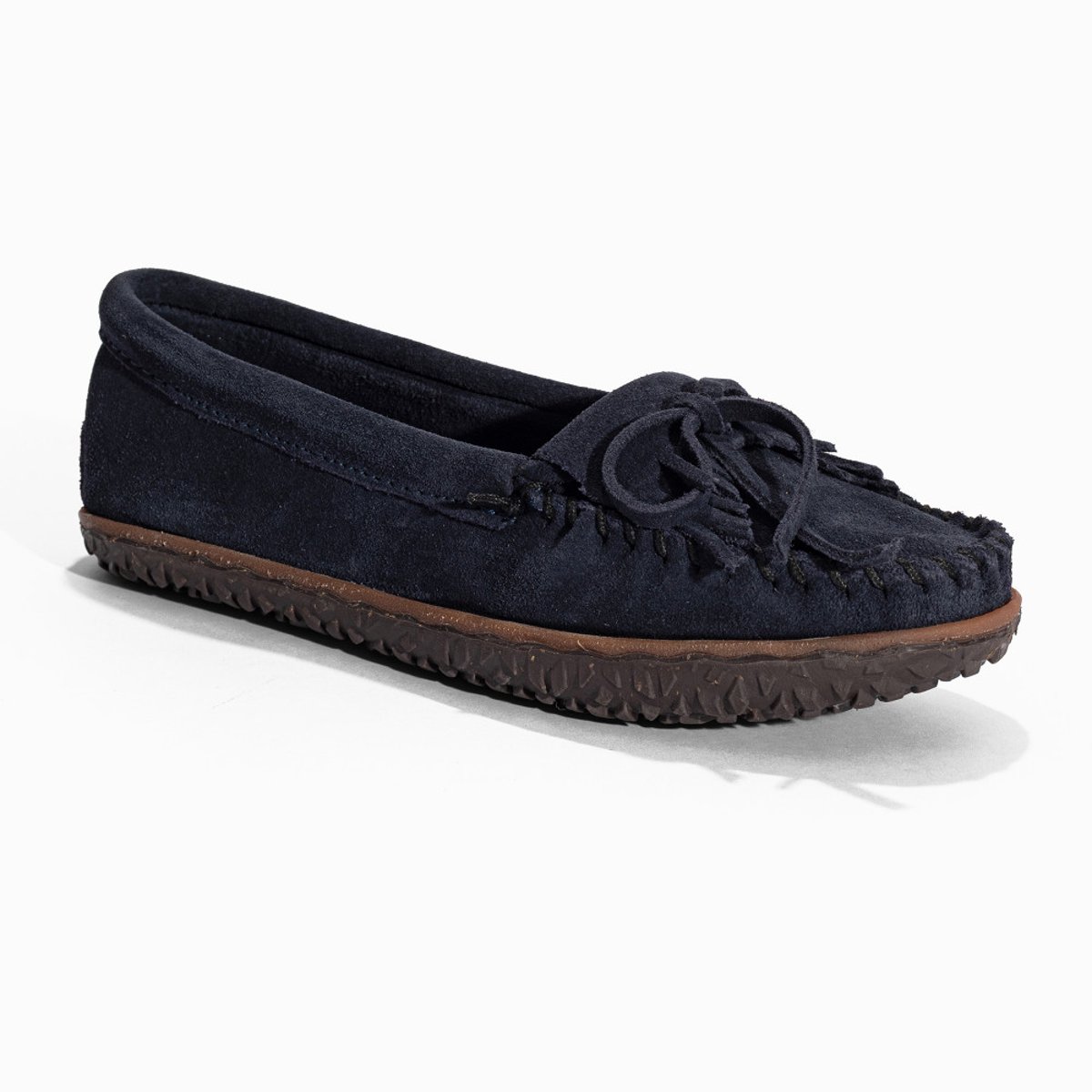 Mocassins en cuir Kilty Tread bleu marine, MINNETONKA