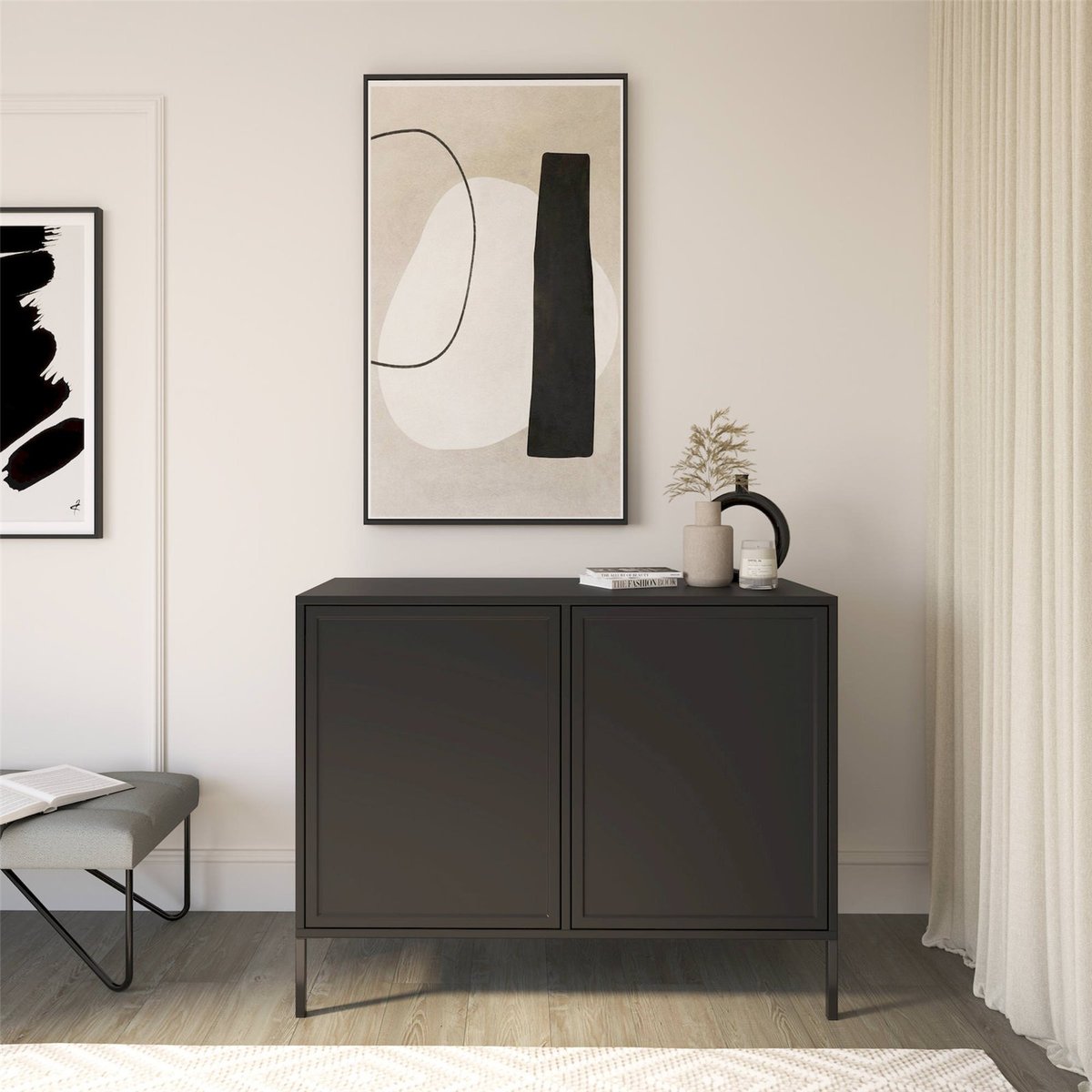 Buffet deux portes bois collection VELVETO cachemire, RECOLLECTION