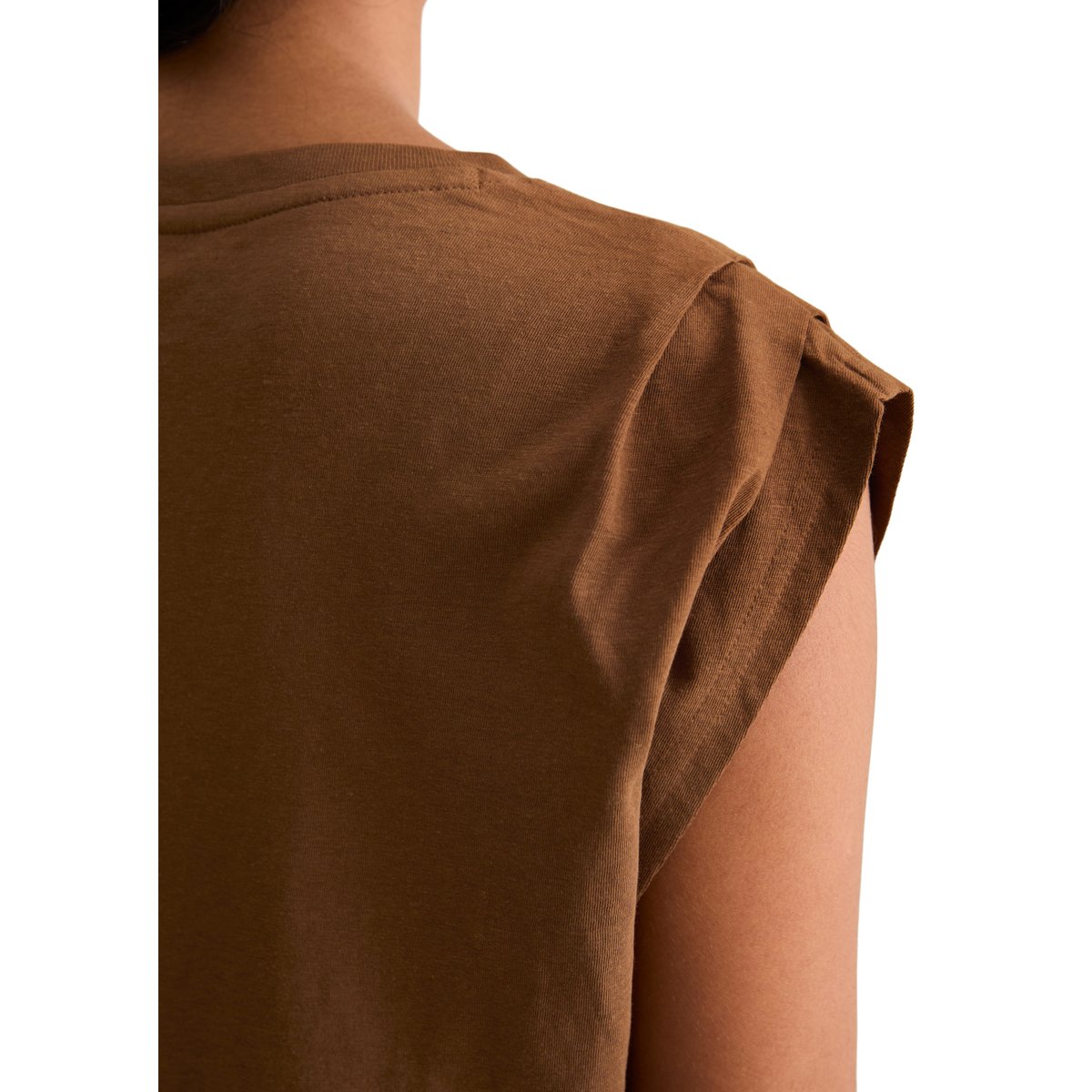 T-shirt relaxed en coton et lin mélangés marron, MARC O’POLO DENIM