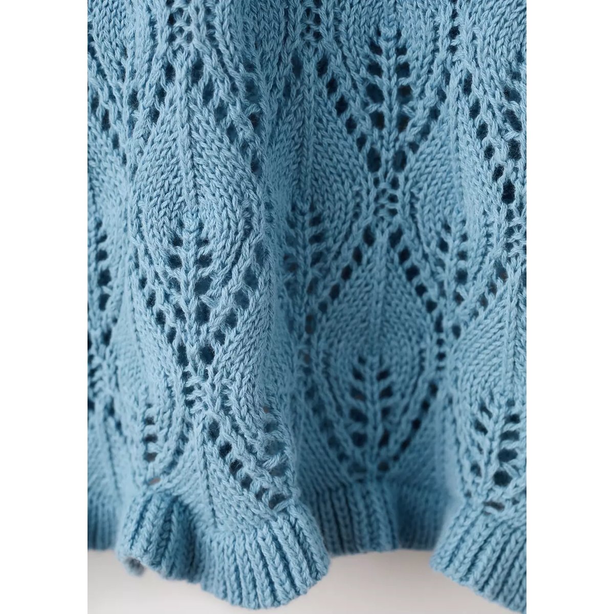 Top maille ajourée bleu, MANGO TEEN