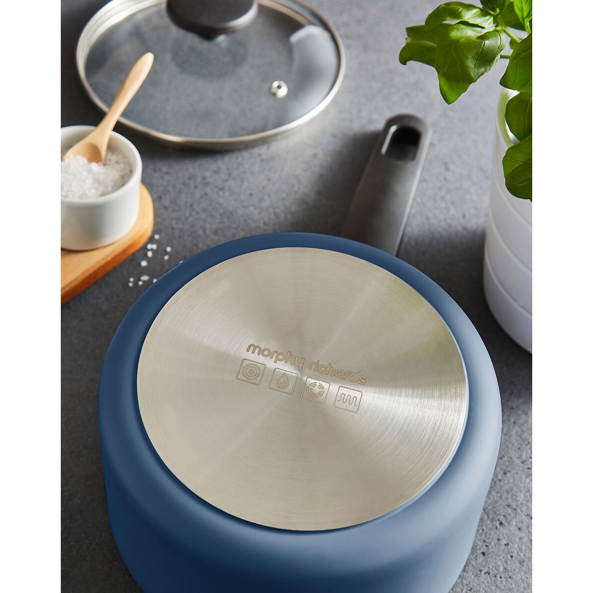 3-Piece Recycled Aluminium Saucepan Set blue, MORPHY RICHARDS