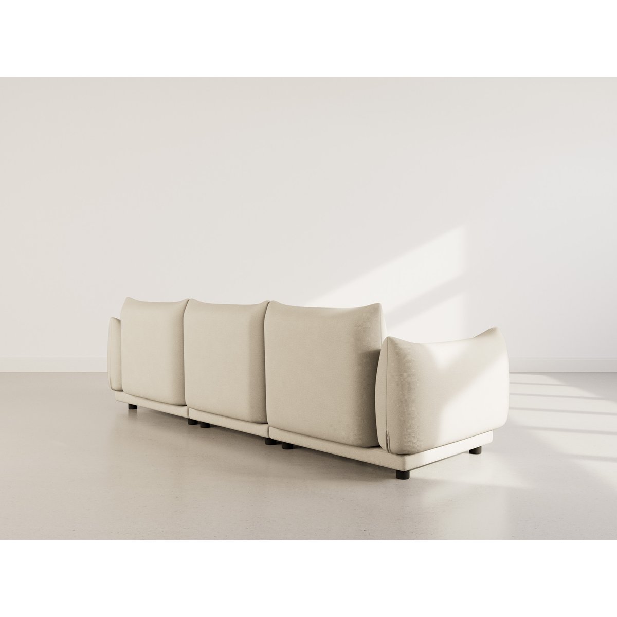 Canapé modulable en velours texturé, JEANNE beige, BEST MOBILIER