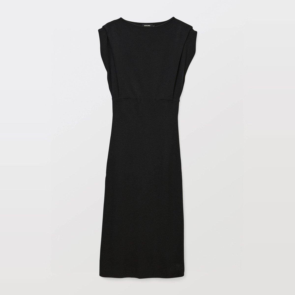 Robe midi sans manches contenant de la laine noir, MONOPRIX