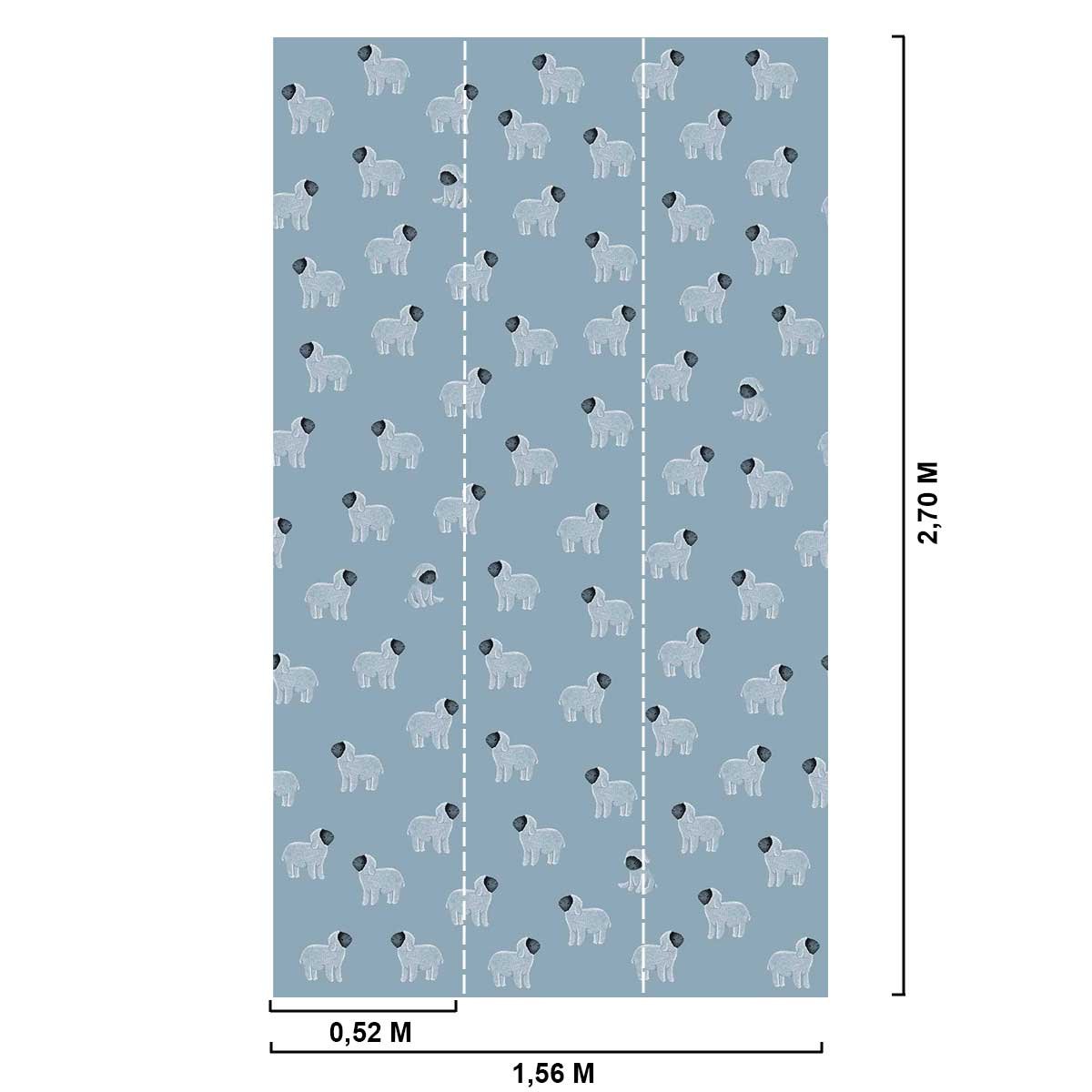 Papier peint petits moutons intissé, HEXOA